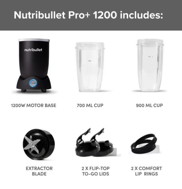 Nutribullet 1200 Pro+ Blender - Black | 01946 - Image 3