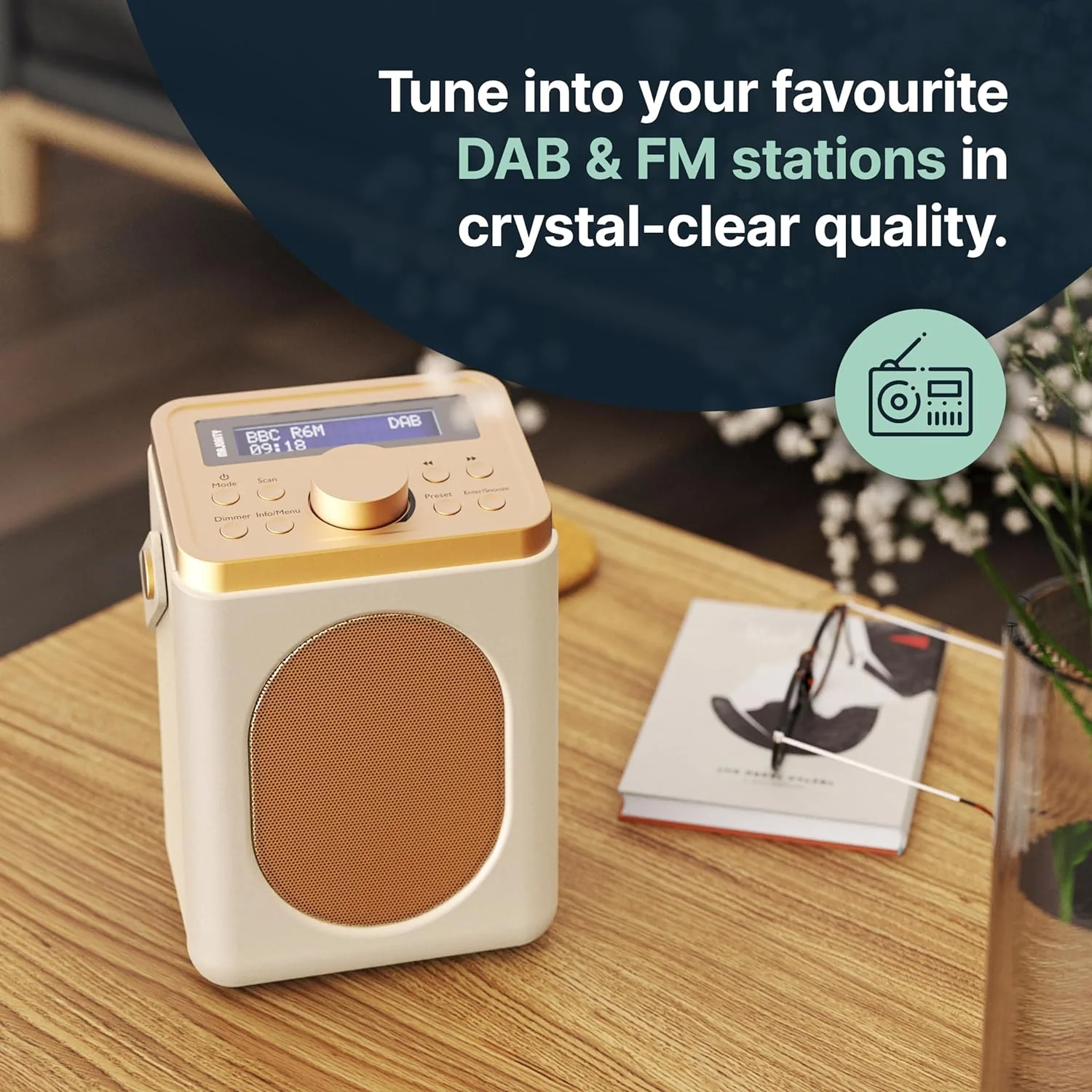 Majority Little Shelford Portable Radio with Bluetooth - Cream |  070535 - Image 2