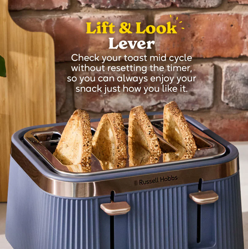 Russell Hobbs Bronte 4 Slice Toaster - Navy | 26772 - Image 5