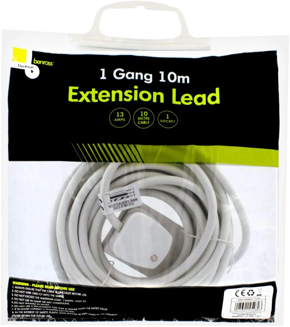 BENROSS 1 Way 10M Extension Lead - 13A | 45280 - Image 2