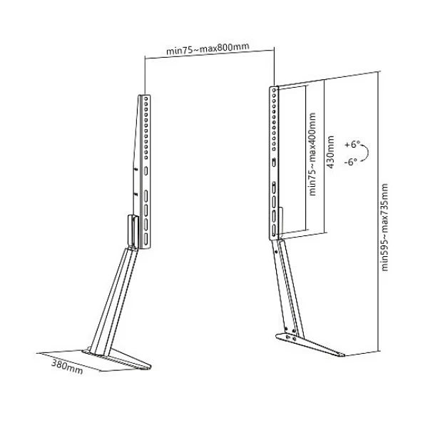JOLLY LINE 32"-70" Table Top Pedestal Feet 50KG | 755448 - Image 3