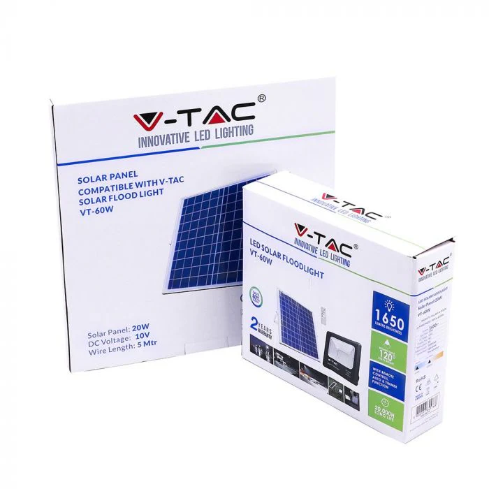 V-TAC VT-60W 20W Solar Panel with LED Floodlight 4000K | 8575 - Image 9