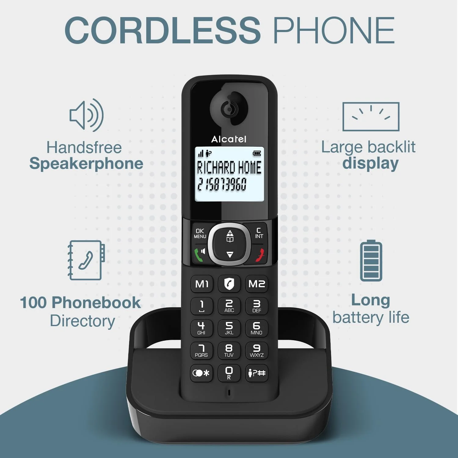 ALCATEL F860 Duo Twin Cordless Phone with Call Block | ATL1423525 - Image 6