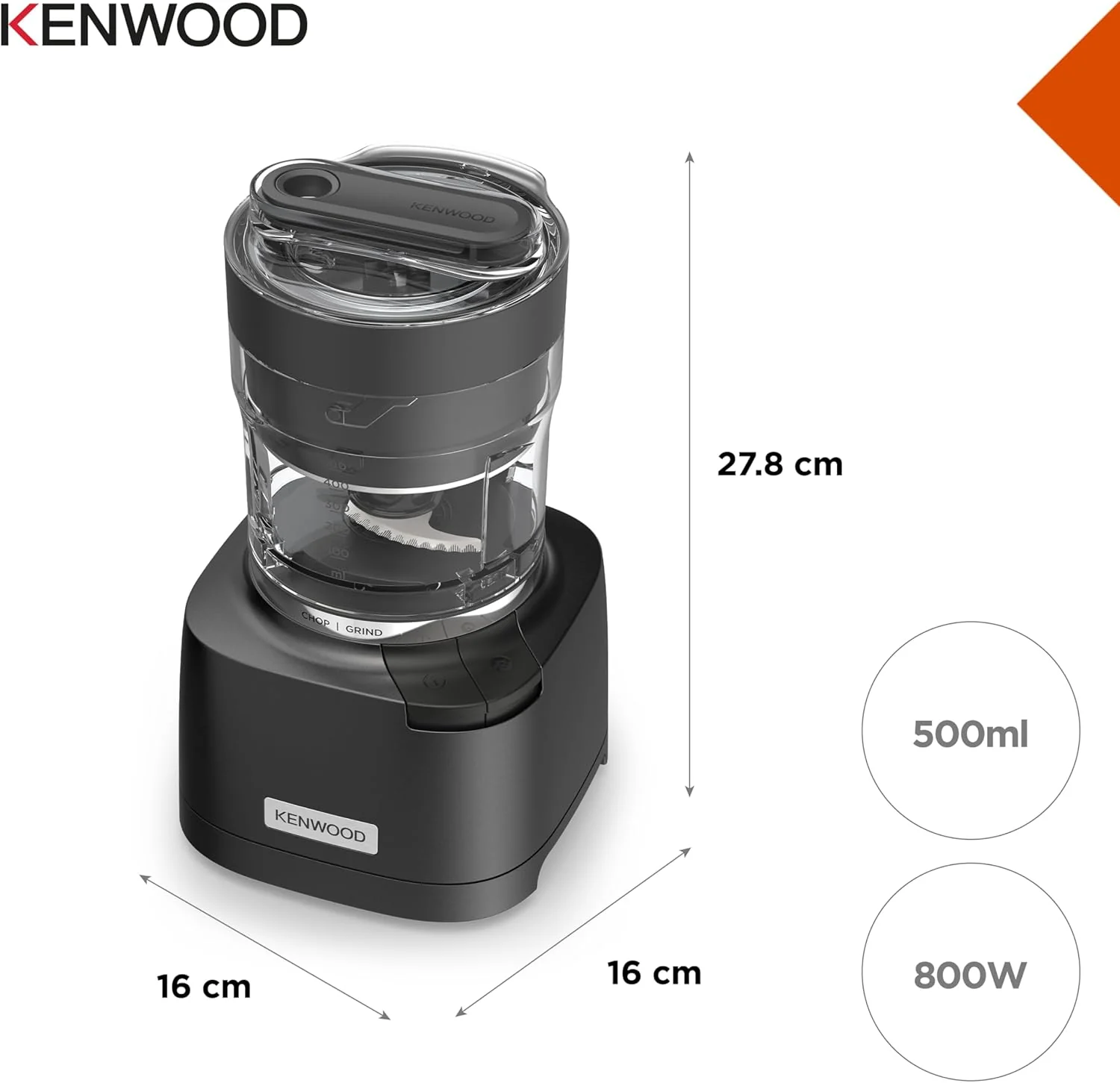 Kenwood Duo Prep 2-in-1 Chopper/Grinder | CHP80.000BK - Image 11