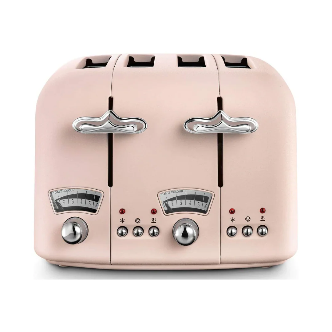 DELONGHI Argento Flora 4 slice Toaster - Pink | CT04PK