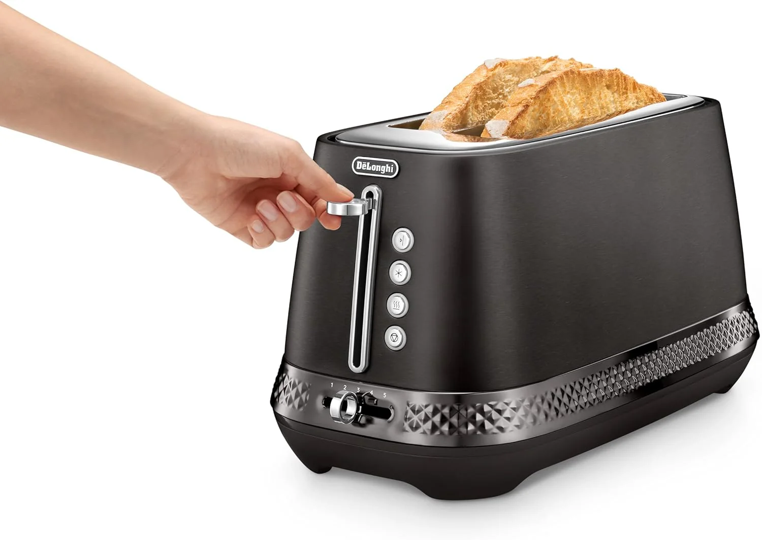 DeLonghi Diadema 2 Slot / 4 Slice Toaster  - Black | CTV3003.BK - Image 4