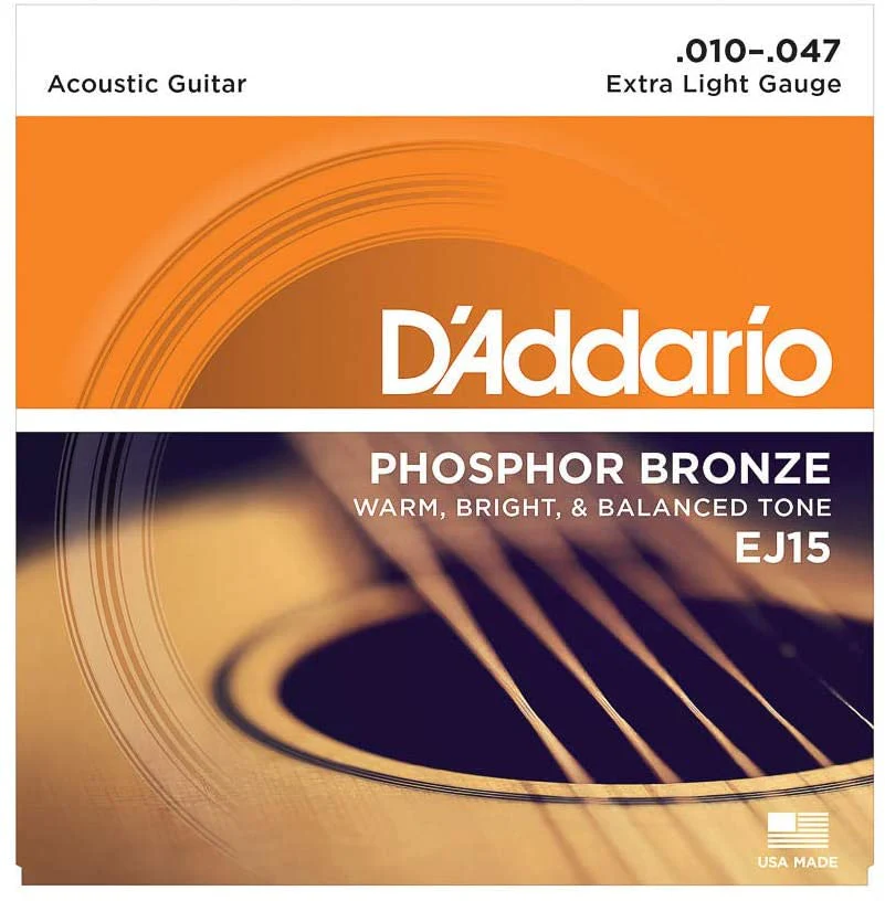 Daddario Acoustic Guitar Strings Extra Light Gauge | EJ15
