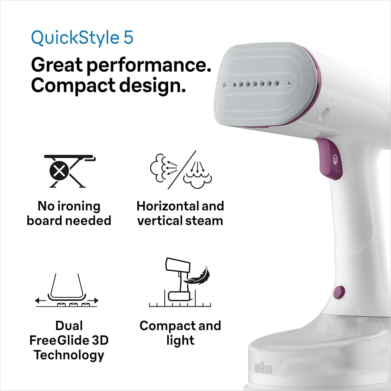 Braun QuickStyle 5 Garment Steamer | GS5011PU - Image 5