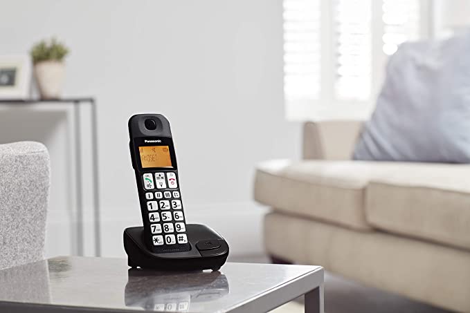 Panasonic Big Button DECT Cordless Telephone (Twin Handset Pack) - Black | KX-TGE112 - Image 4
