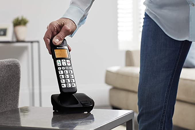 Panasonic Big Button DECT Cordless Telephone (Twin Handset Pack) - Black | KX-TGE112 - Image 5