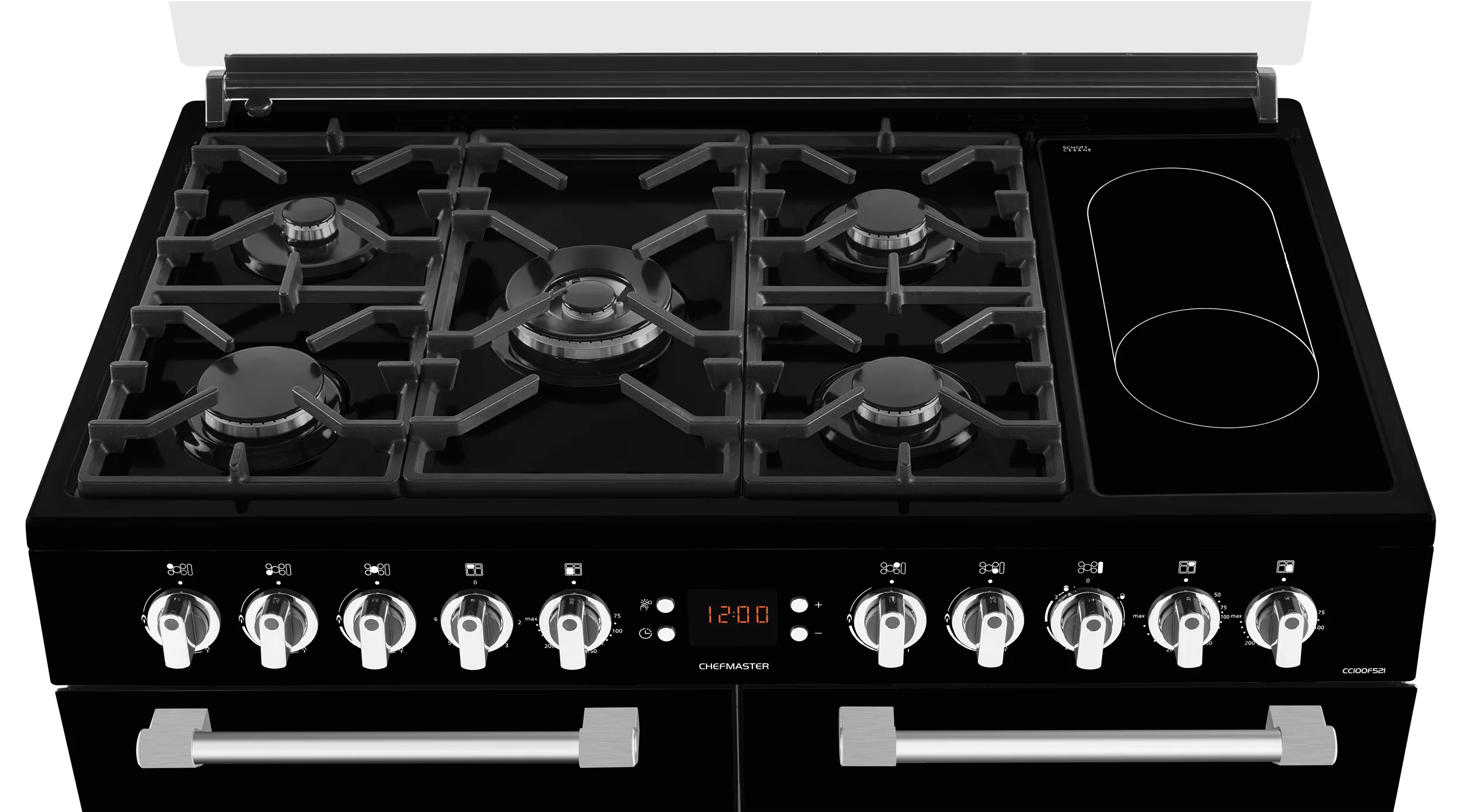 LEISURE Chefmaster 100cm Dual Fuel Range Cooker Black || CC100F521K - Image 4