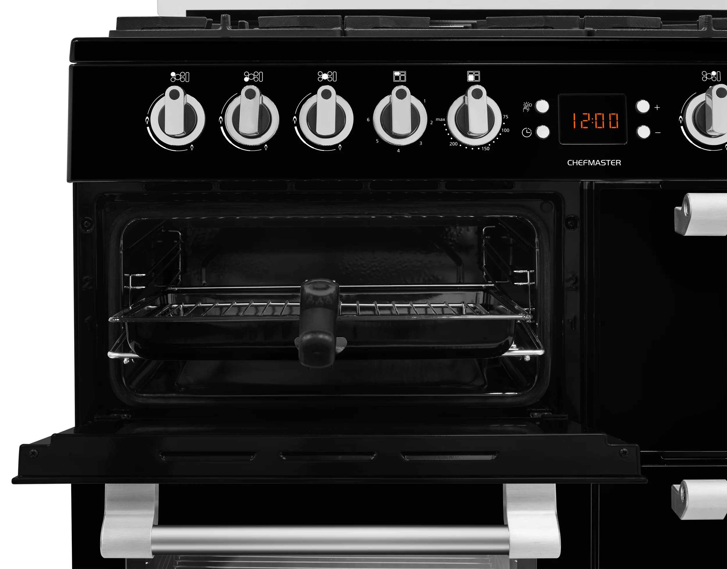 LEISURE Chefmaster 100cm Dual Fuel Range Cooker Black || CC100F521K - Image 5