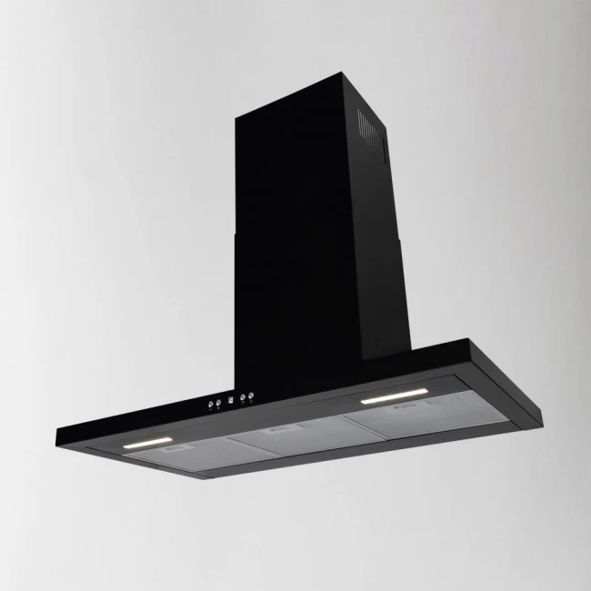 LUXAIR 100cm Slimline Flat Cooker Hood with Brushless Motor & Colour Changing LED's in Black || LA-100-MODA-BLK - Image 2