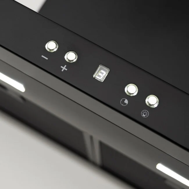 LUXAIR 60cm Slimline Flat Cooker Hood with Brushless Motor & Colour Changing LED's in Black || LA-60-MODA-BLK - Image 4