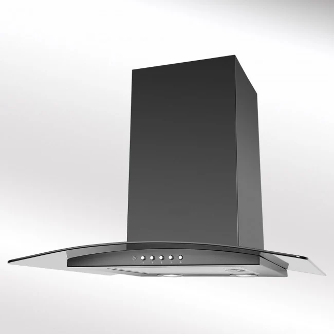LUXAIR 90cm Budget Curved Glass Cooker Hood In Black || LA-90-ARTIS-CVD-BLK - Image 4