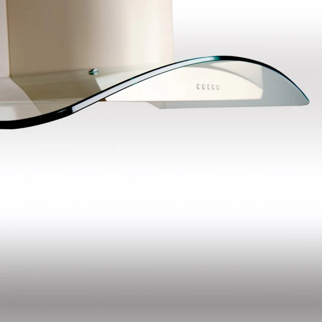 LUXAIR 90cm Premium Curved Glass Cooker Hood in Gloss Ivory/Cream || LA-90-CVD-GL-IV - Image 4