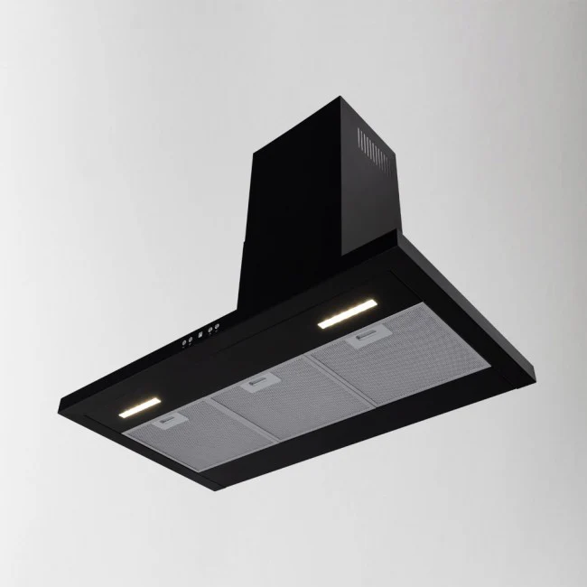 LUXAIR 90cm Slimline Flat Cooker Hood with Brushless Motor & Colour Changing LED's in Black || LA-90-MODA-BLK - Image 5