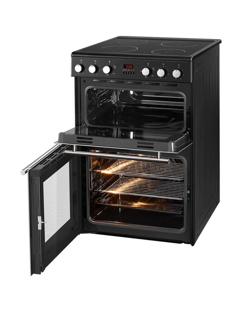 Powerpoint 60cm Double Oven Ceramic Top - Black | P06C2MDBL - Image 2