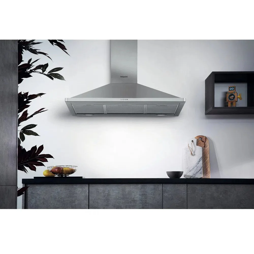 Hotpoint 90cm Chimney Cooker Hood - Stainless Steel  | PHPN9.5FLMX/1 - Image 4