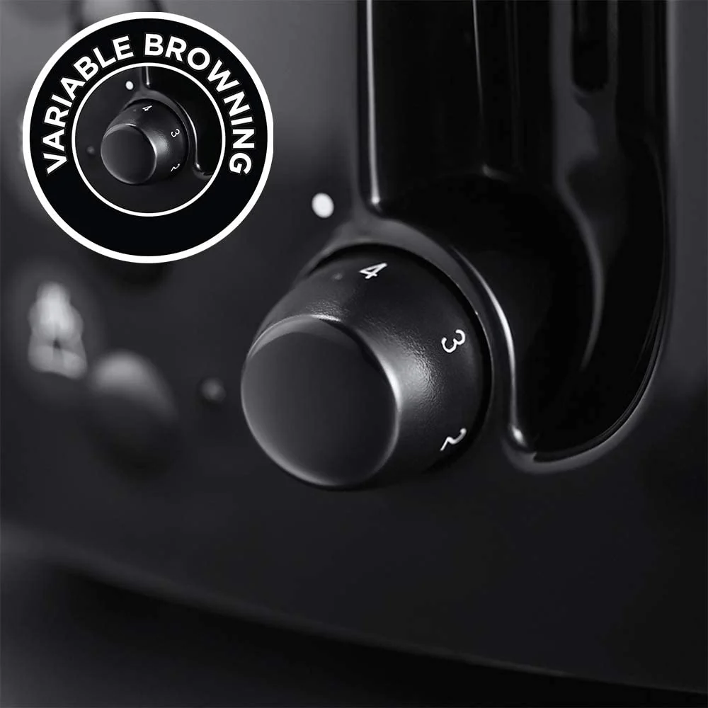 Russell Hobbs Two Slice Textures Toaster - Black | 21641 - Image 2