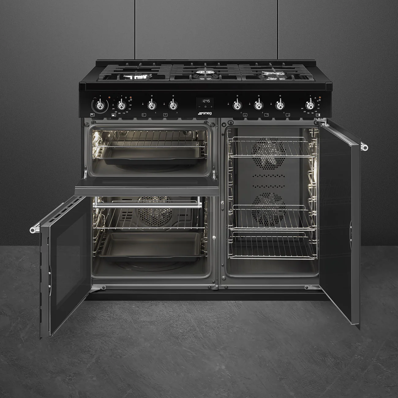 Smeg 100x60 cm Concert Classic Dual fuel Cooker with Gas Hob - Black | SMG CX103GMBL - Image 3