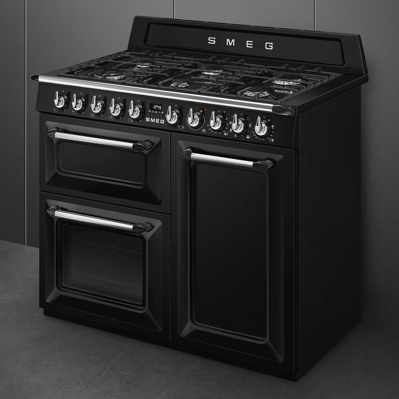 Smeg 100x60 cm Victoria Dual fuel Cooker with Gas Hob - Black | SMG TR103BL - Image 3