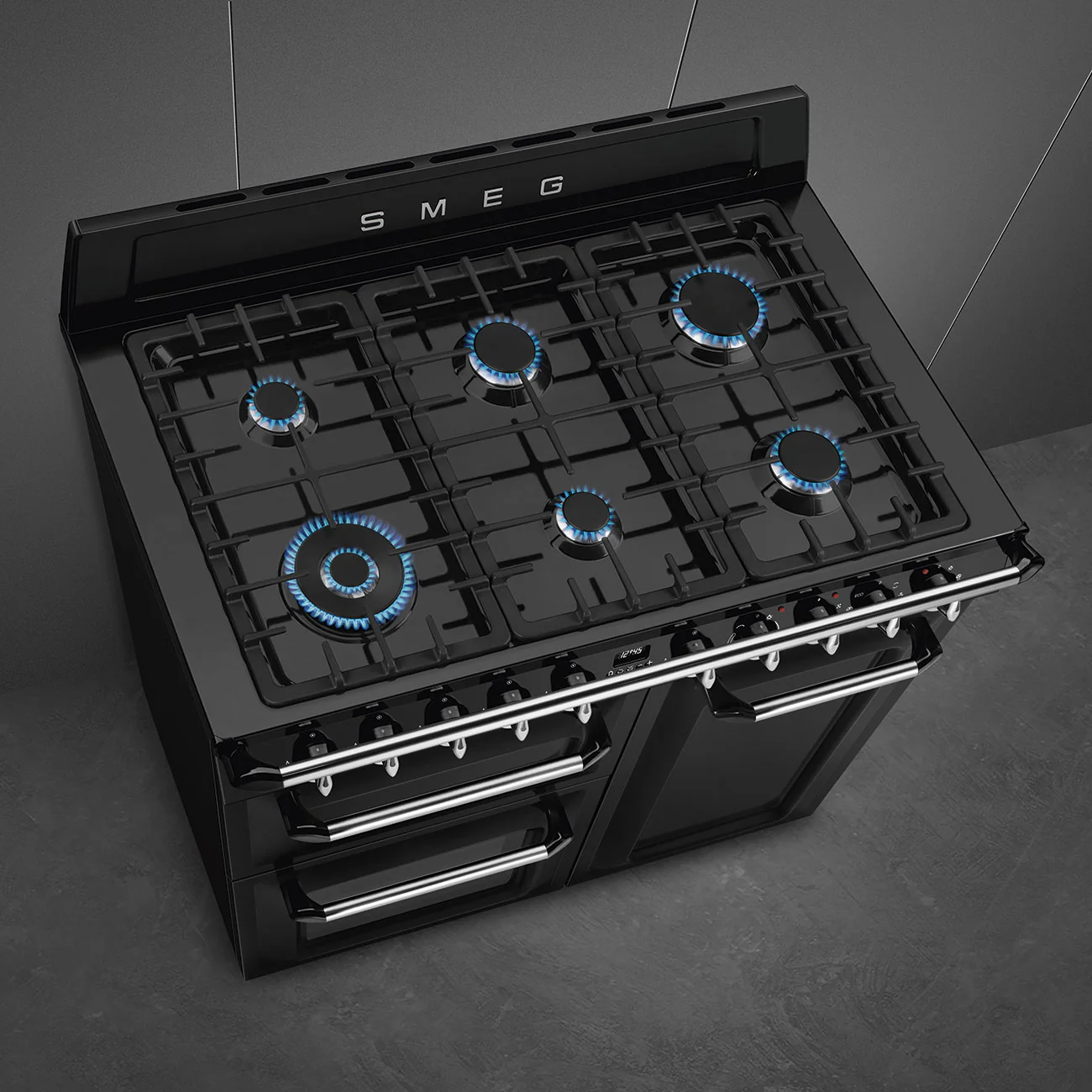 Smeg 100x60 cm Victoria Dual fuel Cooker with Gas Hob - Black | SMG TR103BL - Image 6