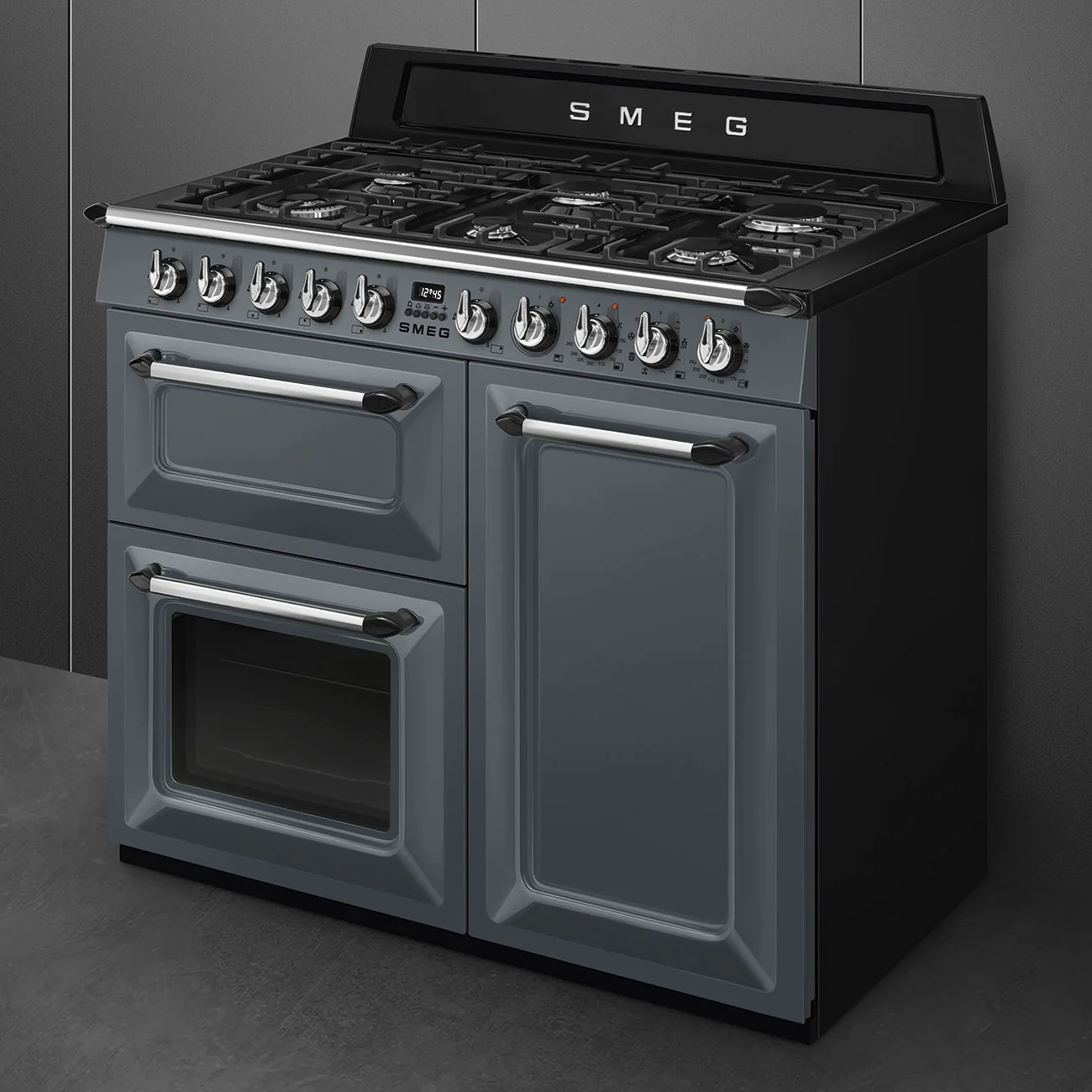 Smeg 100x60 cm Victoria Dual fuel Cooker with Gas Hob - Slate Grey | SMG TR103GR - Image 3