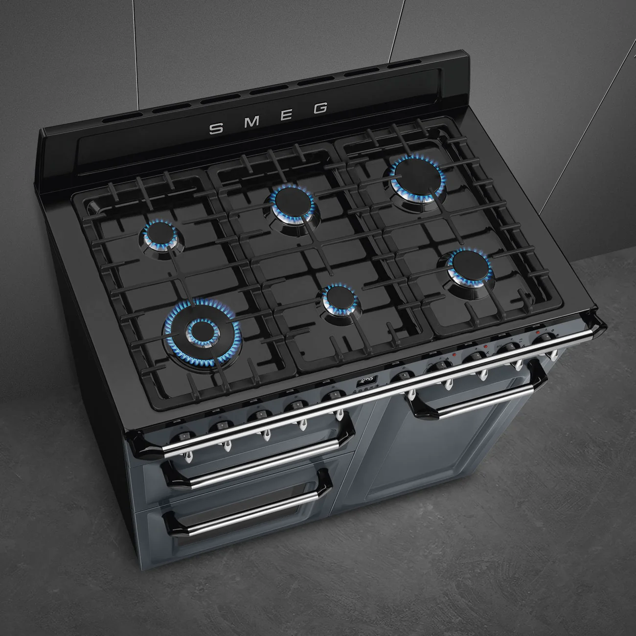 Smeg 100x60 cm Victoria Dual fuel Cooker with Gas Hob - Slate Grey | SMG TR103GR - Image 6