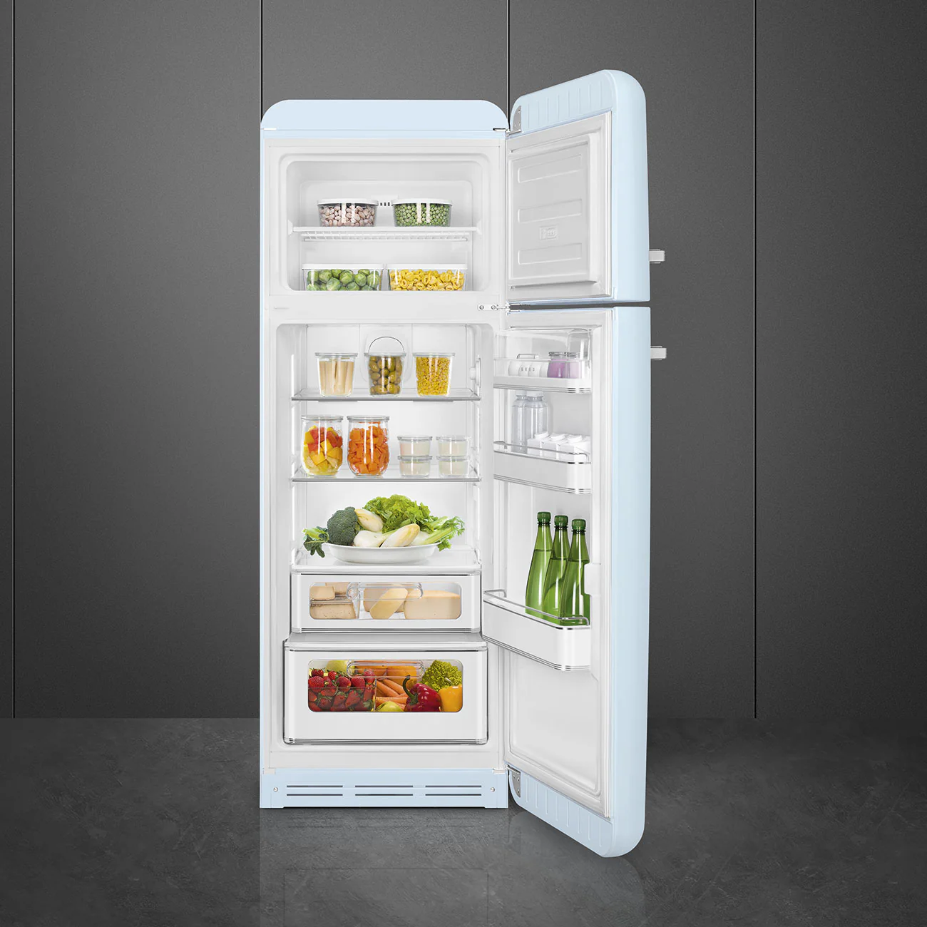 Smeg 60cm Retro Style 80/20 Fridge Freezer (6), Right Hand Hinge - Pastel Blue | SMG FAB30RPB6UK - Image 9