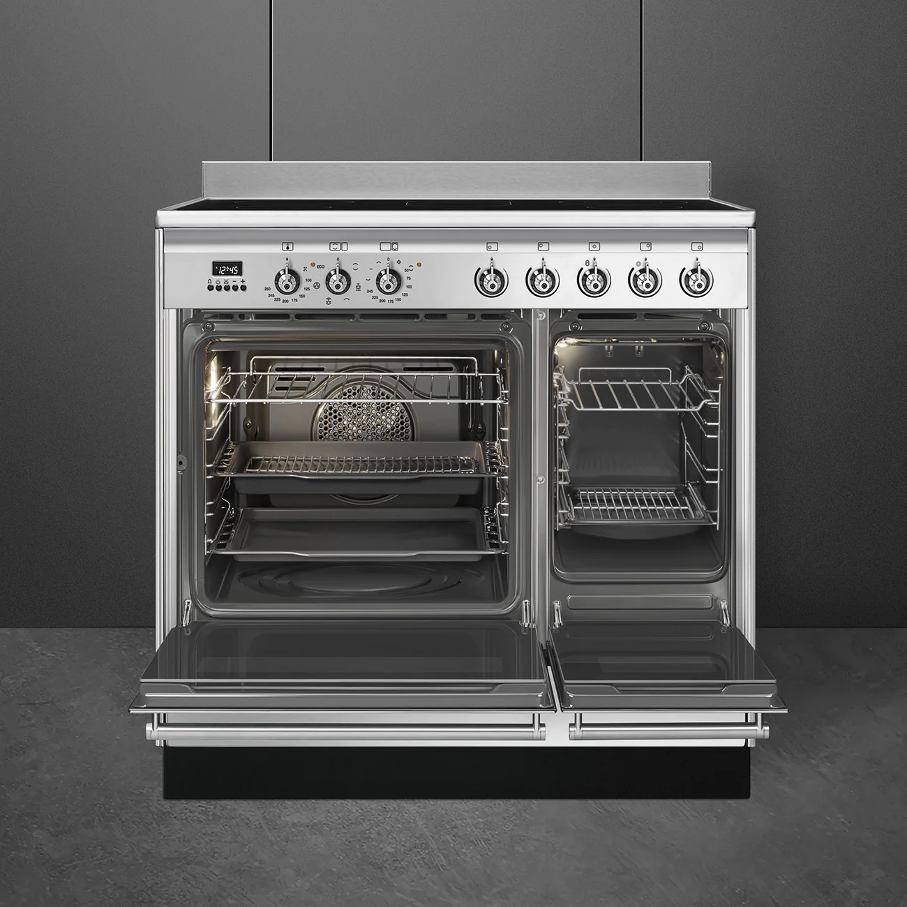 Smeg 90x60 cm Concert Classic Full Electric Cooker with Ceramic Hob - Stainless steel | SMG SUK92CMX9 - Image 4