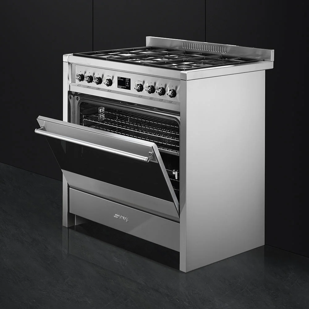 Smeg 90x60 cm Opera Dual fuel Cooker with Gas Hob - Stainless steel | SMG A1-9 - Image 5