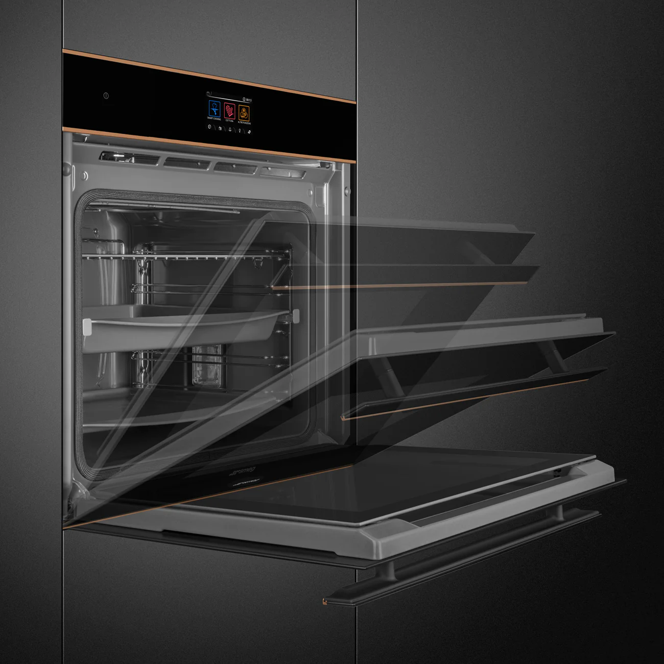 Smeg Dolce Stil Novo 60cm Built-In Traditional Pyro Single Oven - Black | SMG SOP6604TPNR - Image 5