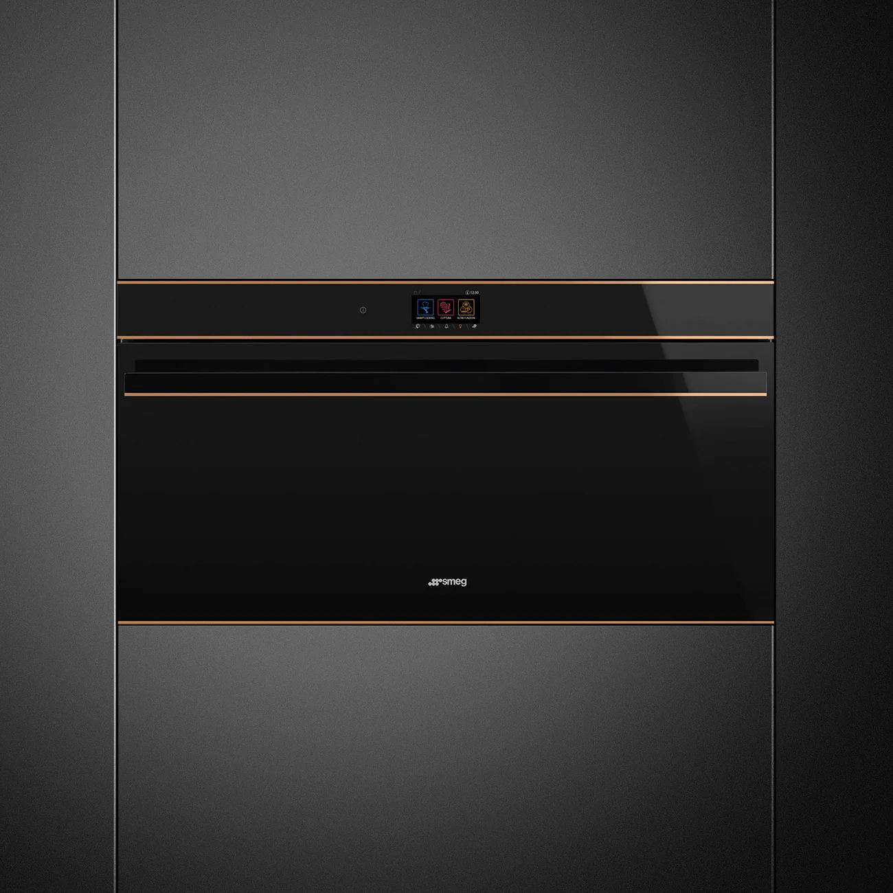 Smeg Dolce Stil Novo Built-In 90cm (Reduced-Height) Pyrolytic Self Cleaning Single Oven - Black | SMG SFPR9604TNR - Image 2
