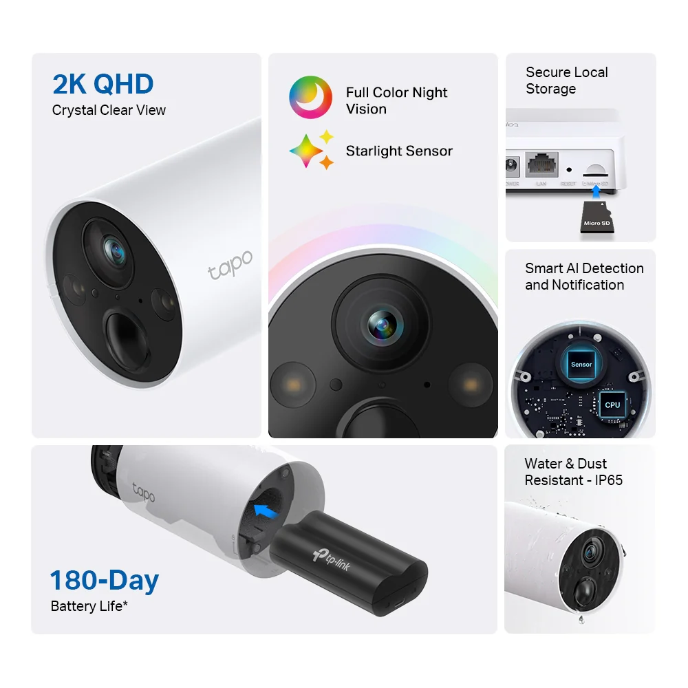 TP-Link 2K QHD Smart Wire-Free Security Camera TAPO C420S1 | TAPOC420S1 - Image 5