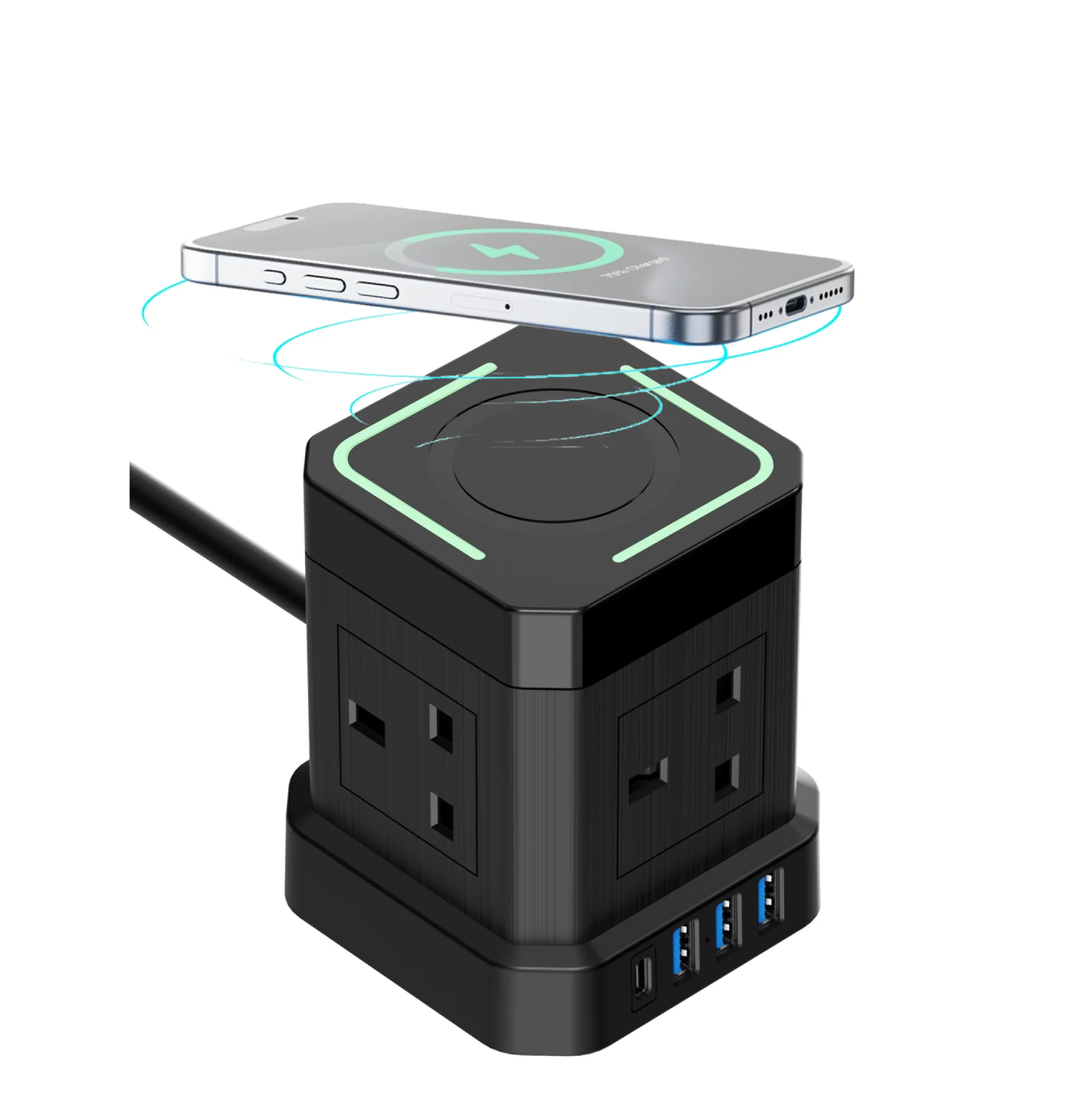 Mini Power Tower with Wireless Charging 3 x USB 1 | TRE10 - Image 2