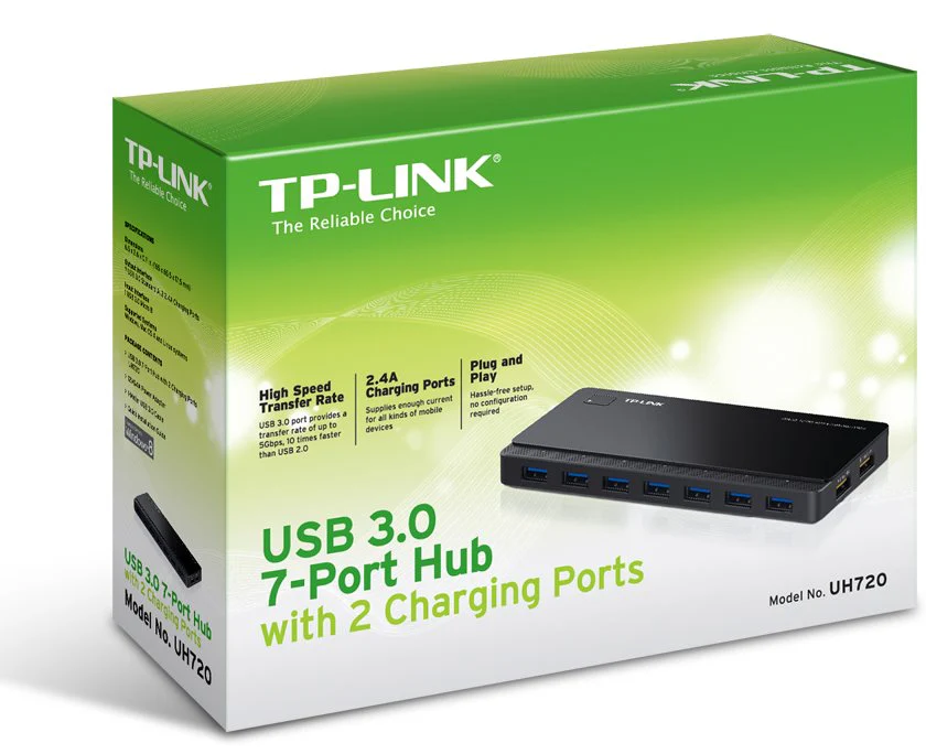 TP-Link USB3.0 7 PORT HUB +2 2.4A PORT SMART CHARG || UH720 - Image 3