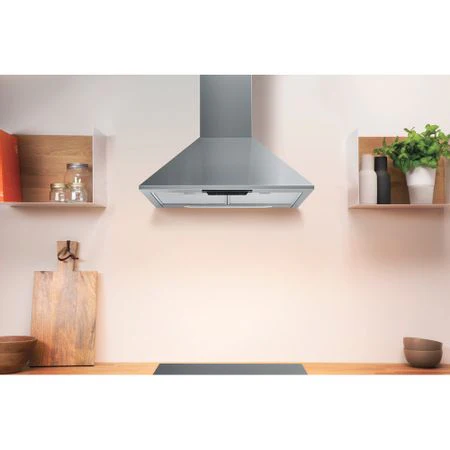 Indesit Wall Mounted Pyramid Cooker Hood: 60cm - Stainless Steel | UHPM6.3 - Image 2